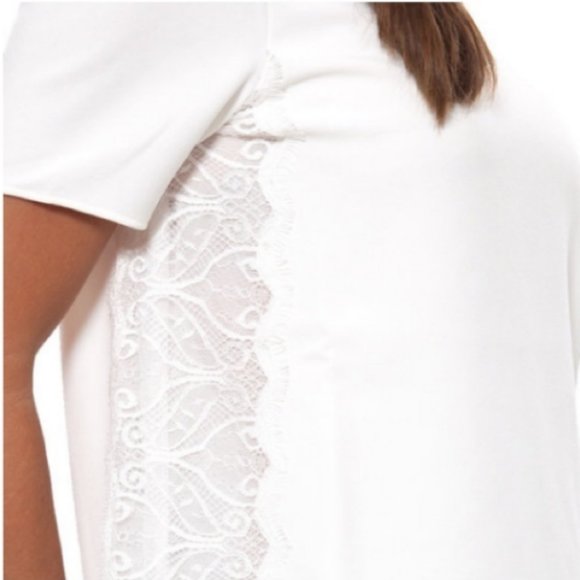Cooper & Ella Ivory Lace Detail Layered Blouse, L - Picture 5 of 11